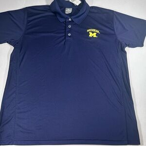 Michigan Wolverines U of M Navy Blue performance Polo Golf Shirt